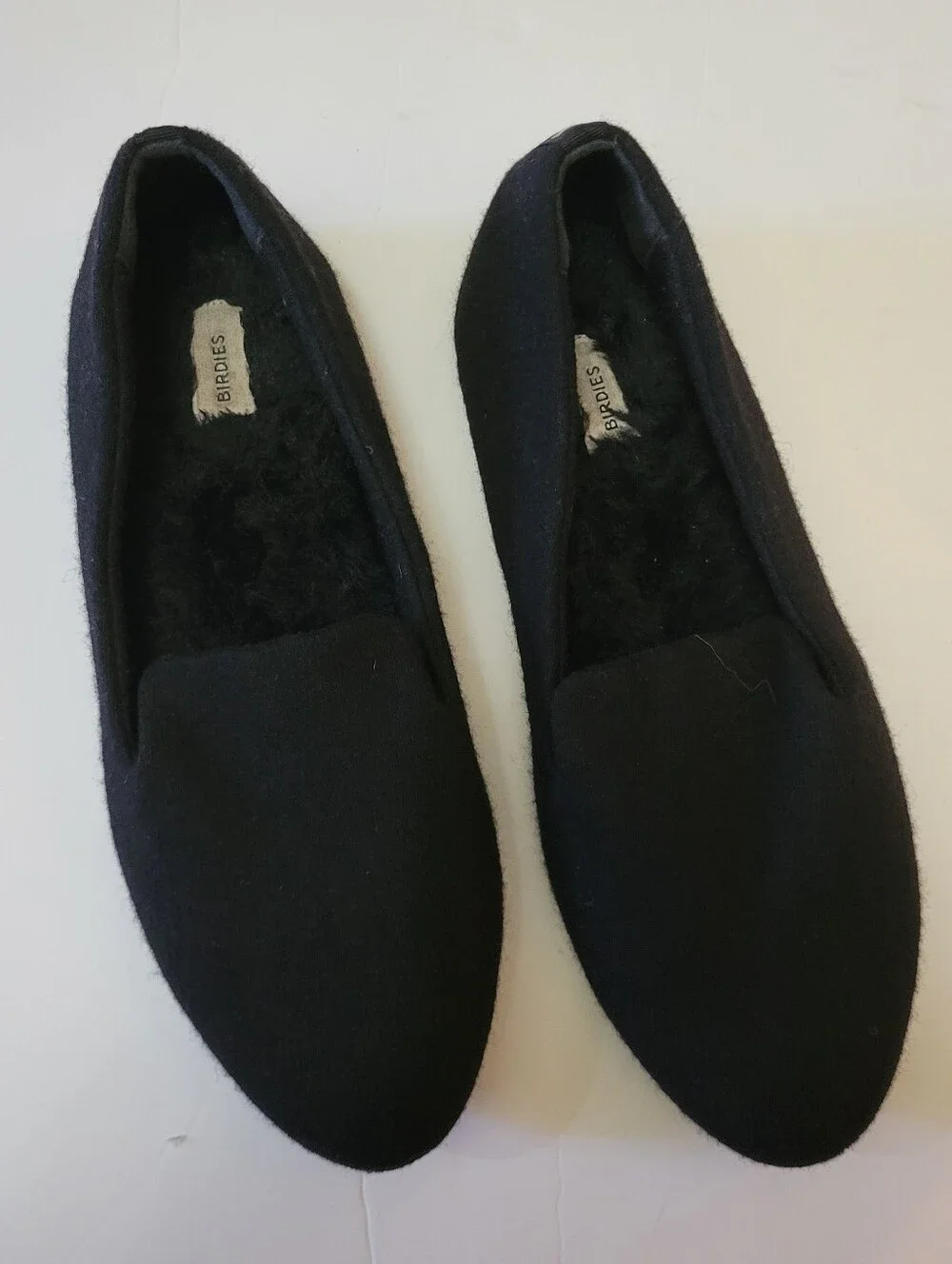 Birdies Black Women's‎ Flats Cozy Faux-Fur Lining Elevated Basic Quiet Luxury